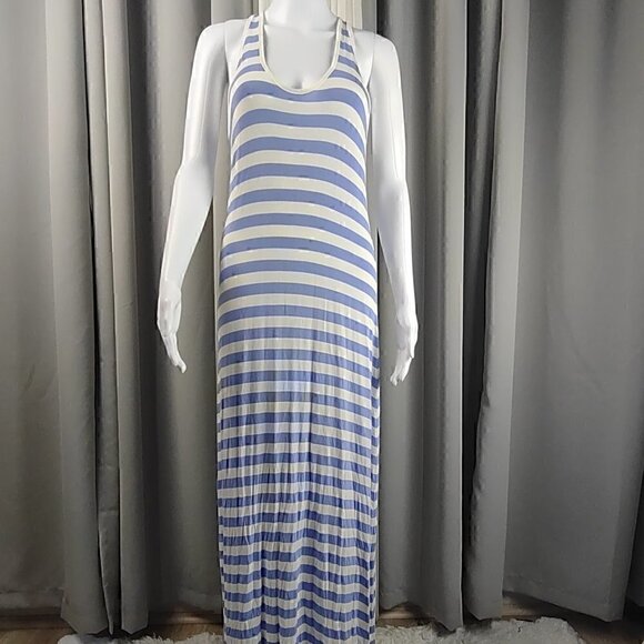 GAP Body Violet And White Striped Maxi Dress Size Small - Picture 1 of 9